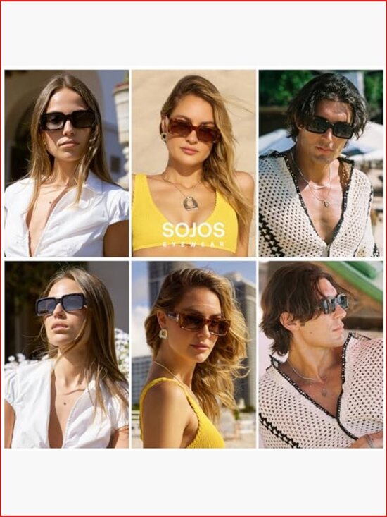 Trendy Retro Rectangle Polarized Sunglasses main image 5